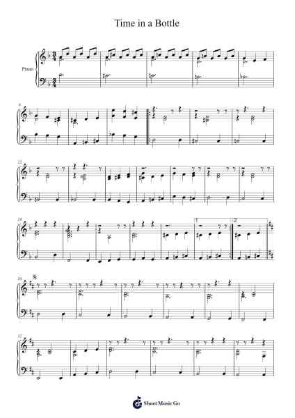 Time in a Bottle Sheet Music by Jim Croce-Arr.Payrusk