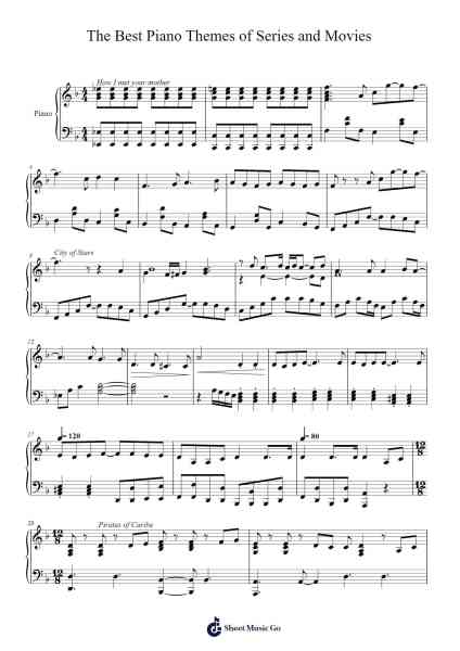The best piano themes of series and movies Sheet Music by Samu-Arr.Virquinn Hoodvid