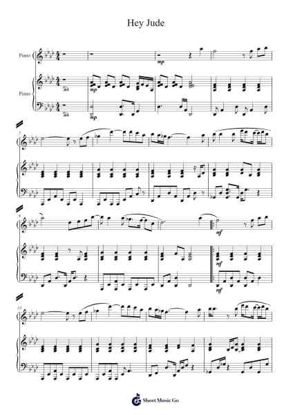 Hey Jude Sheet Music by The Beatles-Arr.Manssaul Dexy