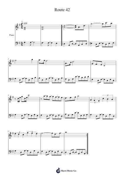 Route 42 - Pokemon Gold/Silver/Crystal Sheet Music by Jeffmatt-Arr.Woomiah