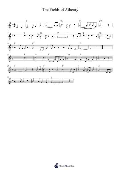 The Fields of Athenry Sheet Music by undefined-Arr.Sidser