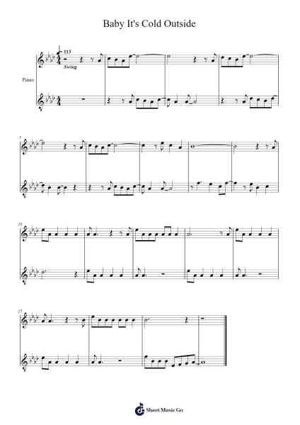 Baby It's Cold Outside Sheet Music by Frank Loesser-Arr.Leamorse Tayh