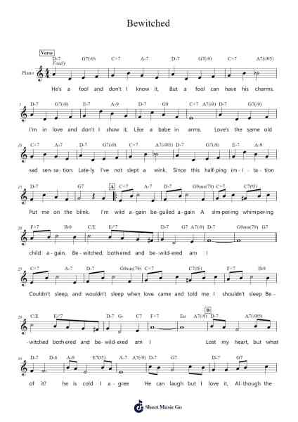 Bewitched Sheet Music by Richard Rodgers-Arr.Maypaul