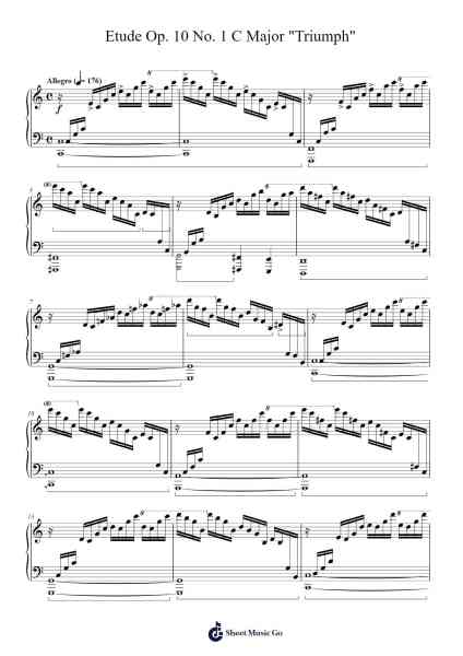 Chopin Etude Op. 10 No. 1 C Major "Triumph" Sheet Music by Pullamb-Arr.Reyblume Poundtor