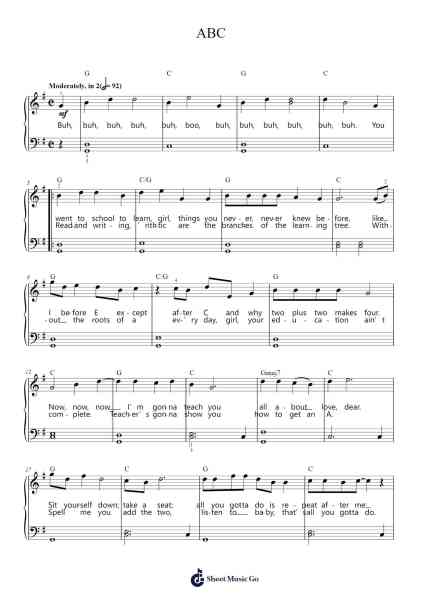 ABC Sheet Music by The Jackson 5-Arr.Mikejay Croftges