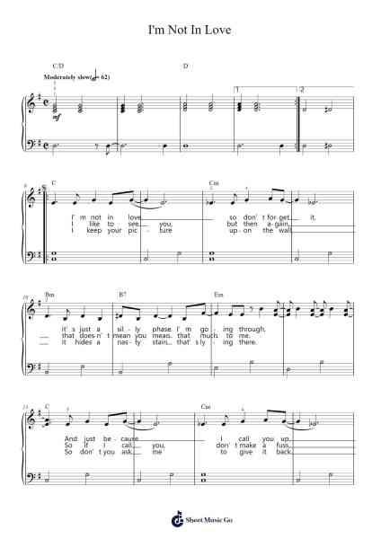 I'm Not In Love Sheet Music by 10cc-Arr.Rexze Fredmott