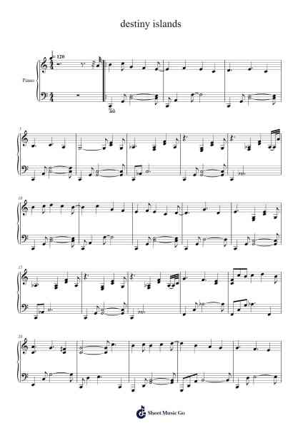 destiny islands Sheet Music by Yoko Shimomura-Arr.Hason