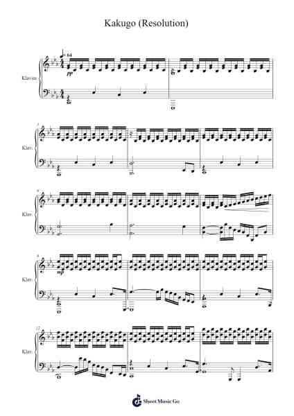 Kakugo (Resolution) Sheet Music by Yasuharu Takanashi-Arr.Leighborn