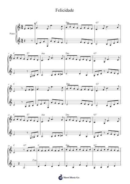 Felicidade Sheet Music by Lupícinio Rodrigues-Arr.Ellyle Hunrhys