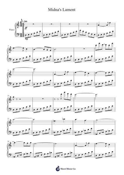 Midna's Lament Sheet Music by Koji Kondo-Arr.Hedbill