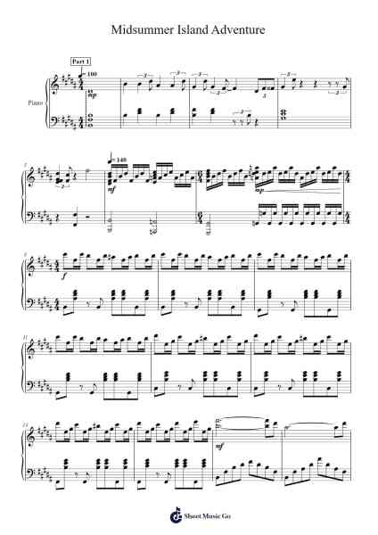 Midsummer Island Adventure Sheet Music by sagitafaris-Arr.Leeles Stoweser