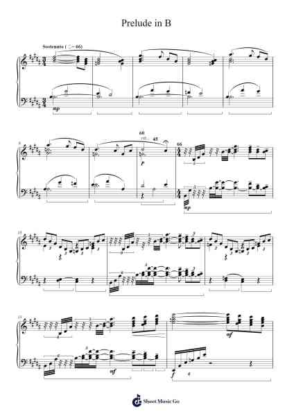 Prelude in B Sheet Music by undefined-Arr.Corsay Parhys