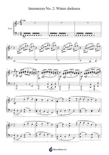 Intermezzo No. 2: Winter darkness Sheet Music by undefined-Arr.Zimgus Jackfred