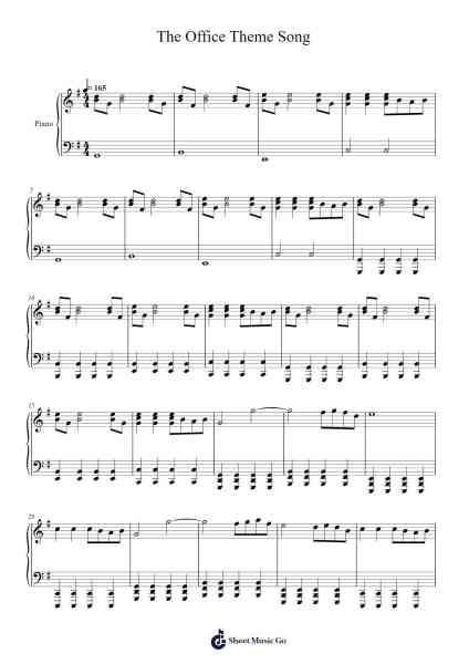 The Office Theme Song Sheet Music by Jay Ferguson-Arr.Latnon Yonngpold