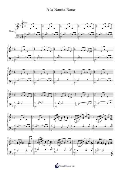 A la Nanita Nana Sheet Music by David Eddleman-Arr.Frednice Daveburns