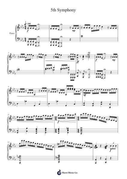 Symphony No. 5 in C Minor, Op. 67 Sheet Music by Ludwig van Beethoven-Arr.Irbald Jouvier