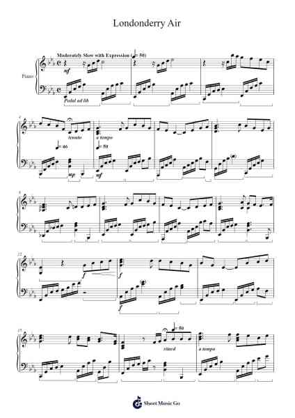 Londonderry Air Sheet Music by Traditional Irish Melody-Arr.Bradfred Copsweet