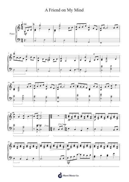 A Friend on My Mind Sheet Music by Manami Kiyota-Arr.Bonrian Vanqe