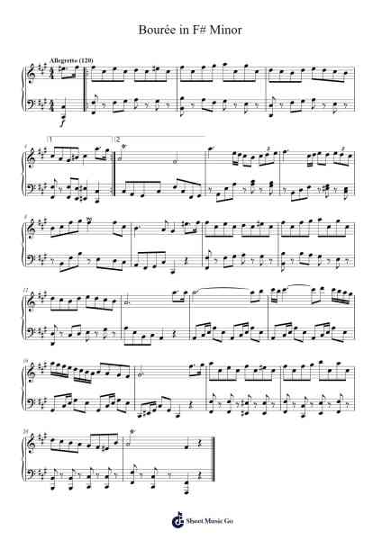 Bourée in F# Minor Sheet Music by Scott Brodzeller-Arr.Colbard Ramsdick