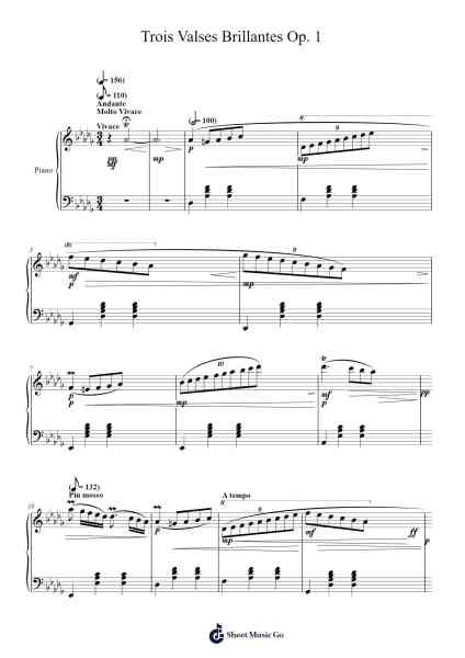 Trois Valses Brillantes, Op. 1 Sheet Music by Chertroy-Arr.Ciscer Georyale