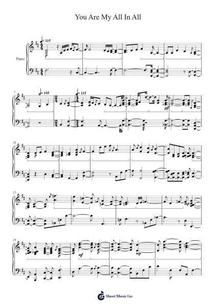 You Are My All In All Sheet Music by Love-nsky-Arr.Blansid Pashaw