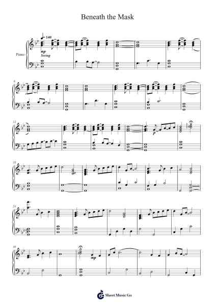 Beneath the Mask Sheet Music by Sebastian Maurel-Arr.Mattkell Eushop