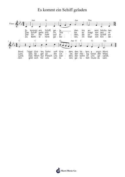 Es kommt ein Schiff geladen Sheet Music by undefined-Arr.Ivessid