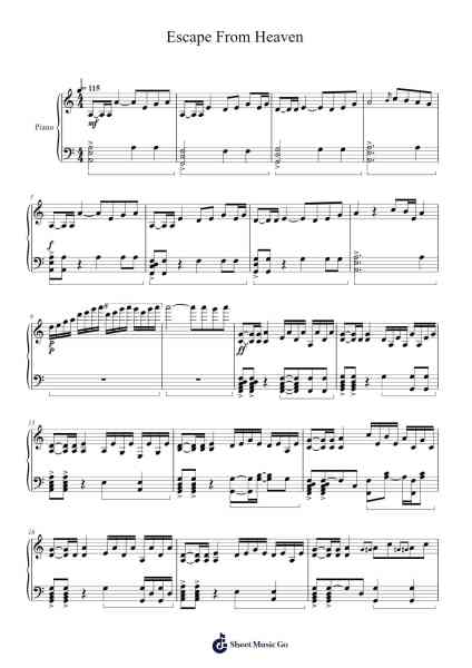 Escape From Heaven Sheet Music by Bertcook-Arr.Tifdike Mupont