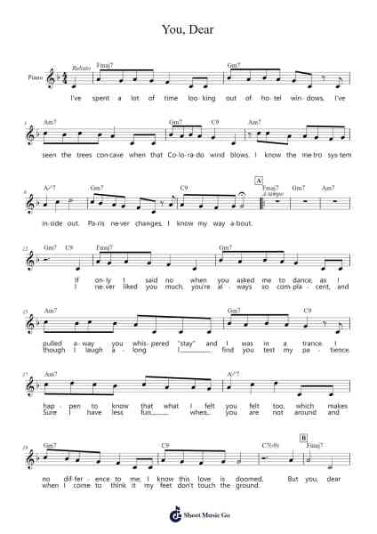 You, Dear Sheet Music by Eloise-Arr.Canzel