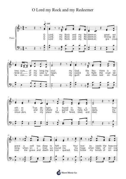 O Lord my Rock and my Redeemer Sheet Music by Nathan Stiff-Arr.Louhal