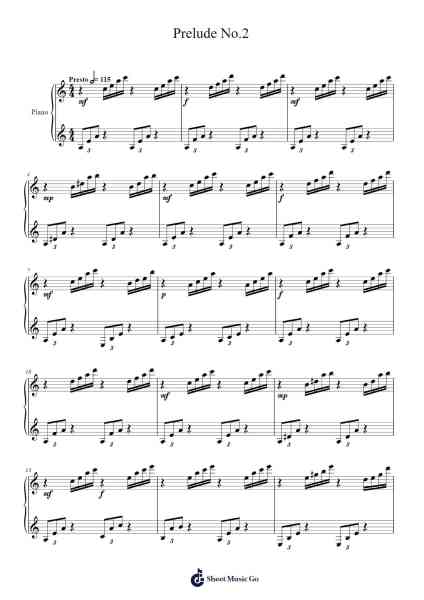 Prelude No.2 Sheet Music by Seonyong Hwang-Arr.Lopeare