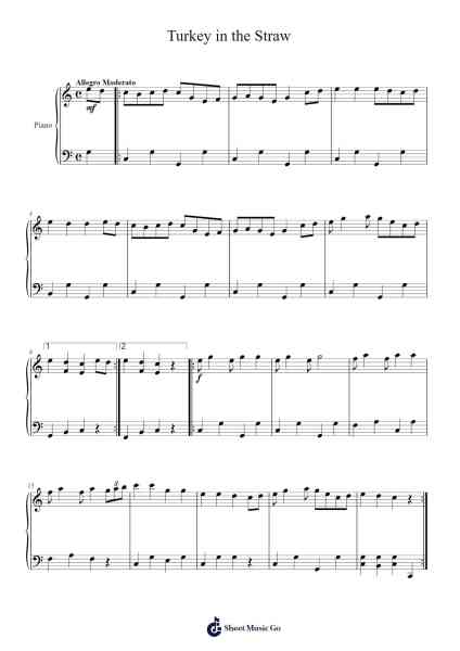 Turkey in the Straw Sheet Music by Echo's Piano World-Arr.Beerthune