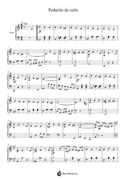 Pedacito de cielo Sheet Music by Enrique Francini/Hector Stamponi-Arr.Blairharte Titess