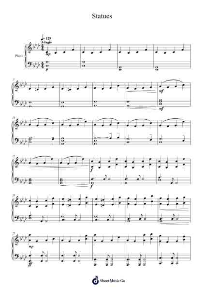 Statues Sheet Music by Blumecooke Goldgail-Arr.Harjo