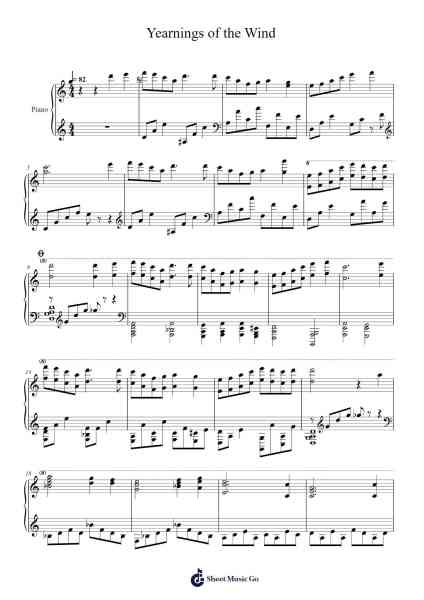 Yearnings of the Wind Sheet Music by Yasunori Mitsuda-Arr.Prupert Cookegram
