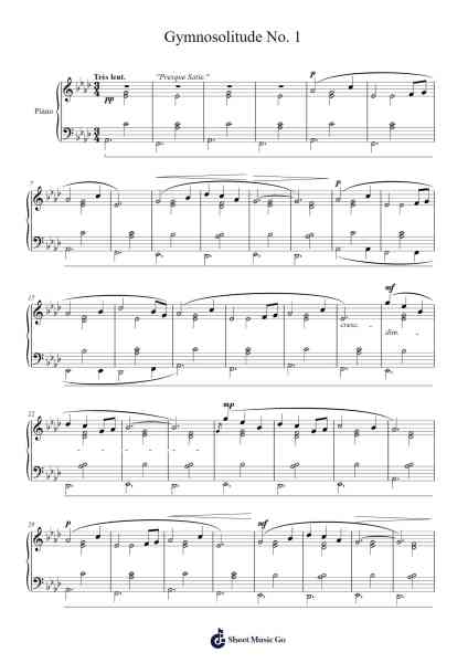 Gymnosolitude No. 1 Sheet Music by mooing-Arr.Yorkkim