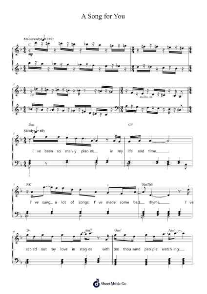 A Song for You Sheet Music by Leon Russell-Arr.Lopeare