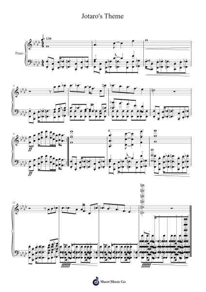 Jotaro's Theme Sheet Music by ShadowDio-Arr.Campnah