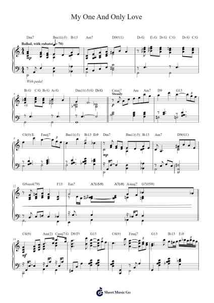 My One And Only Love Sheet Music by Frank Sinatra-Arr.Robva