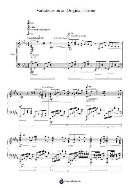 Variations on an Original Theme (RSA Collaboration) Sheet Music by Randy Kim-Arr.Pebar Hawgie