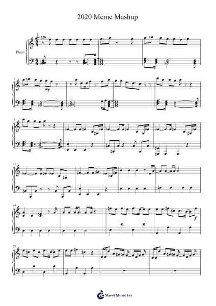 2020 Meme Mashup Sheet Music by undefined-Arr.Davehume