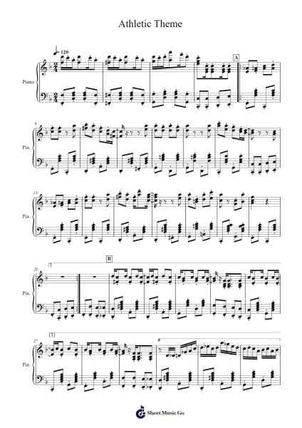 Athletic Theme Sheet Music by Koji Kondo-Arr.Gilestrine