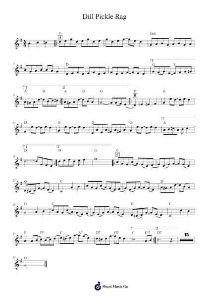 Dill Pickle Rag Sheet Music by Mark Clark-Arr.Yermore
