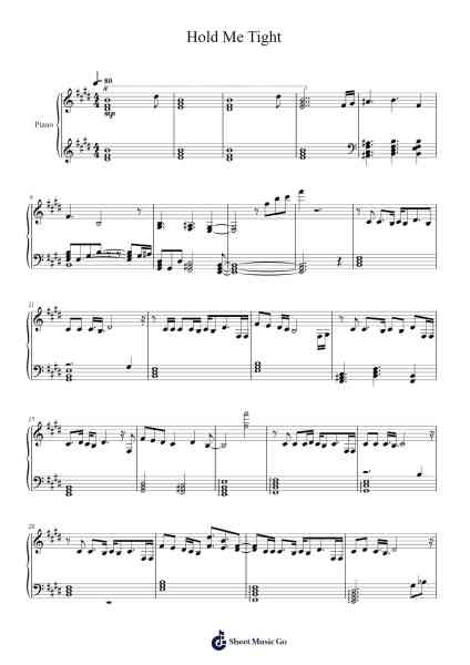Hold Me Tight Sheet Music by Off Chainon-Arr.Burnebooth Theobel