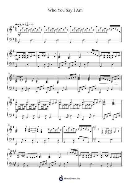 Who You Say I Am Sheet Music by Hillsong Worship-Arr.Guntrine