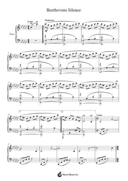Beethovens Silence Sheet Music by ERNESTO CORTAZAR-Arr.Bellper Cowcolm