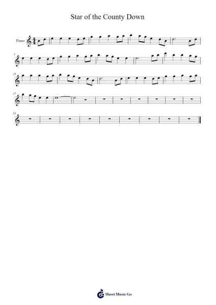 Star of the County Down Sheet Music by undefined-Arr.Peing