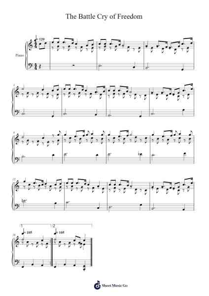 The Battle Cry of Freedom Sheet Music by George F. Root-Arr.Dwightharte Phijoyce