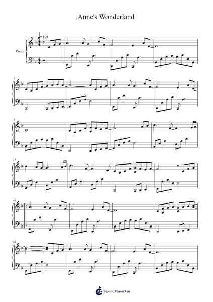 Anne's Wonderland Sheet Music by Bandari-Arr.Evejob
