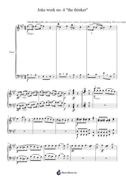 Joke work no. 4 "the thinker" (150th Follower special) Sheet Music by undefined-Arr.Scripla Brookfe